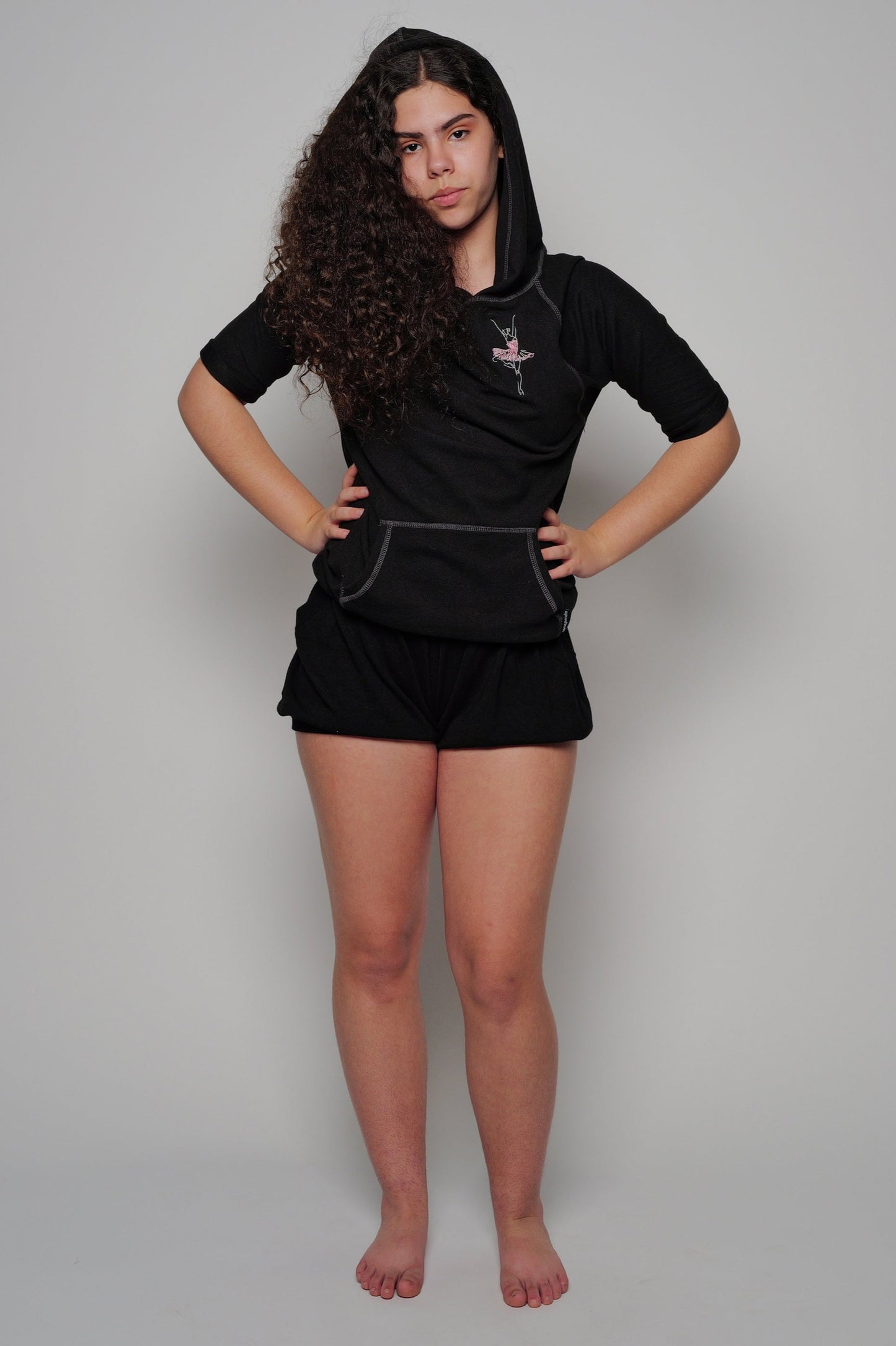 Black Embroidered Kathryn Hoodie