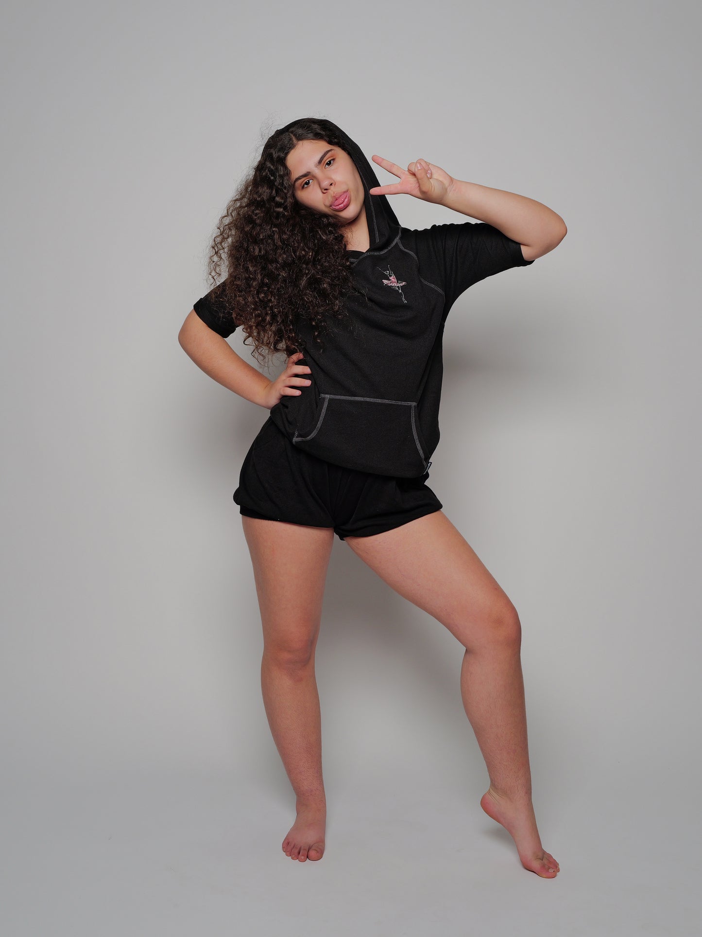 Black Embroidered Kathryn Hoodie