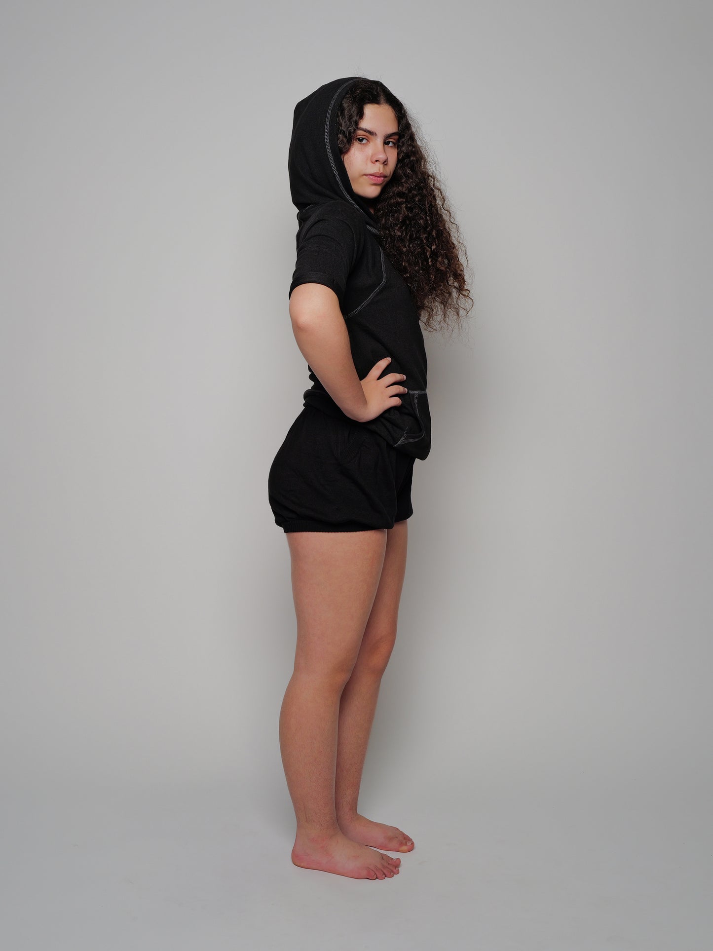 Black Embroidered Kathryn Hoodie