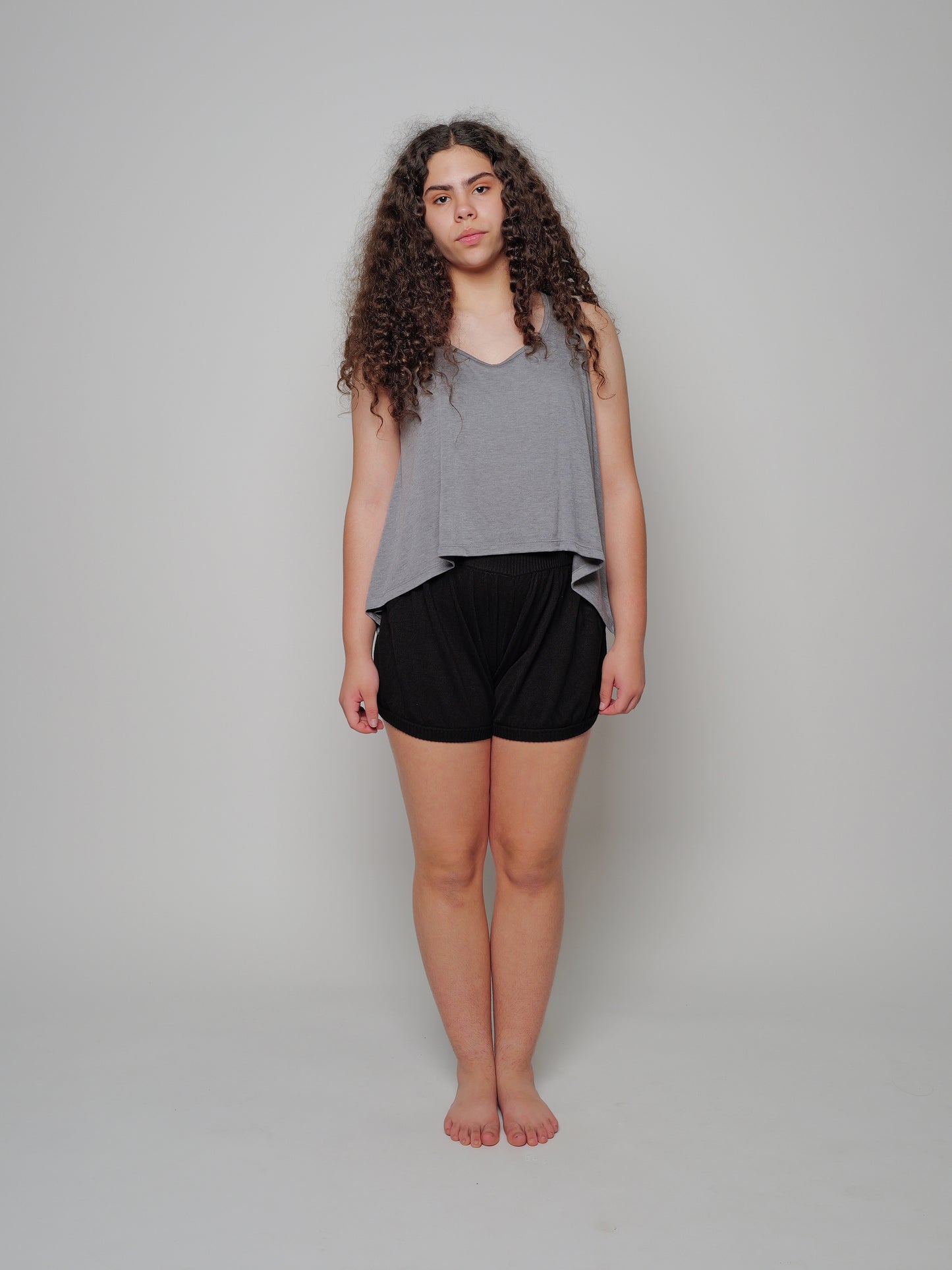 Steel Gray Tie Back Tank