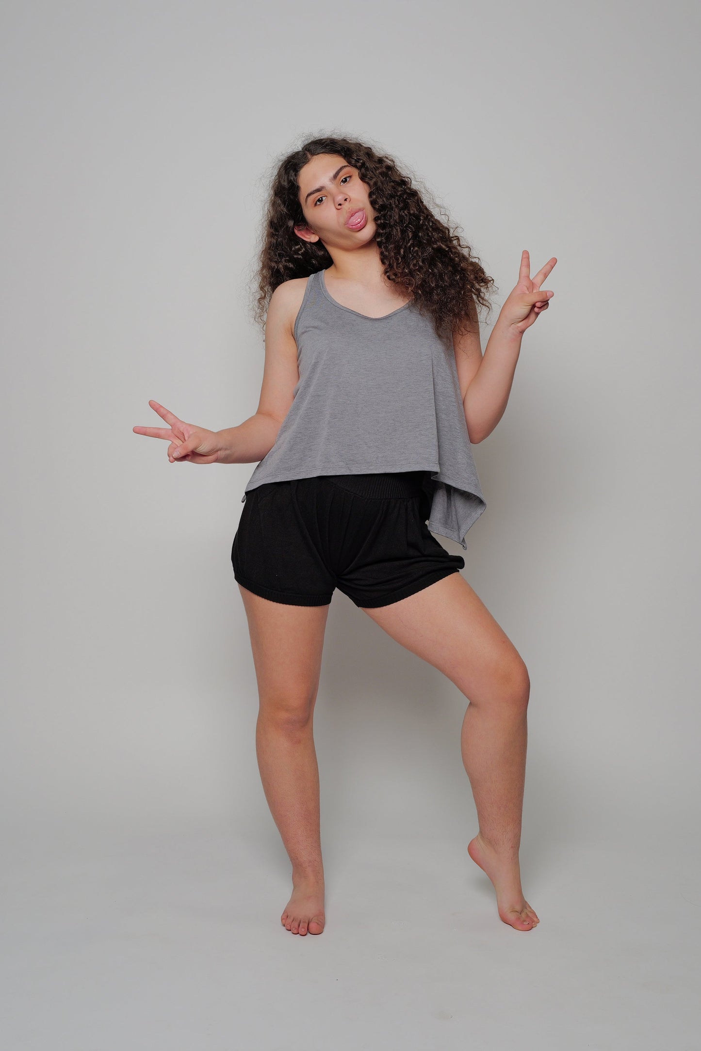 Tie Back Tank, Steel Gray