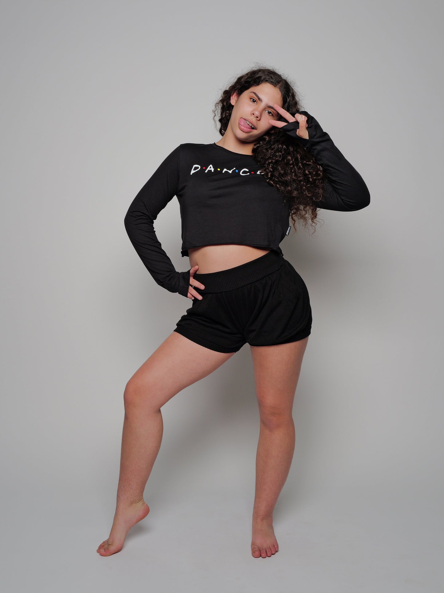 Friends Dancer Crop Long Sleeve Tee