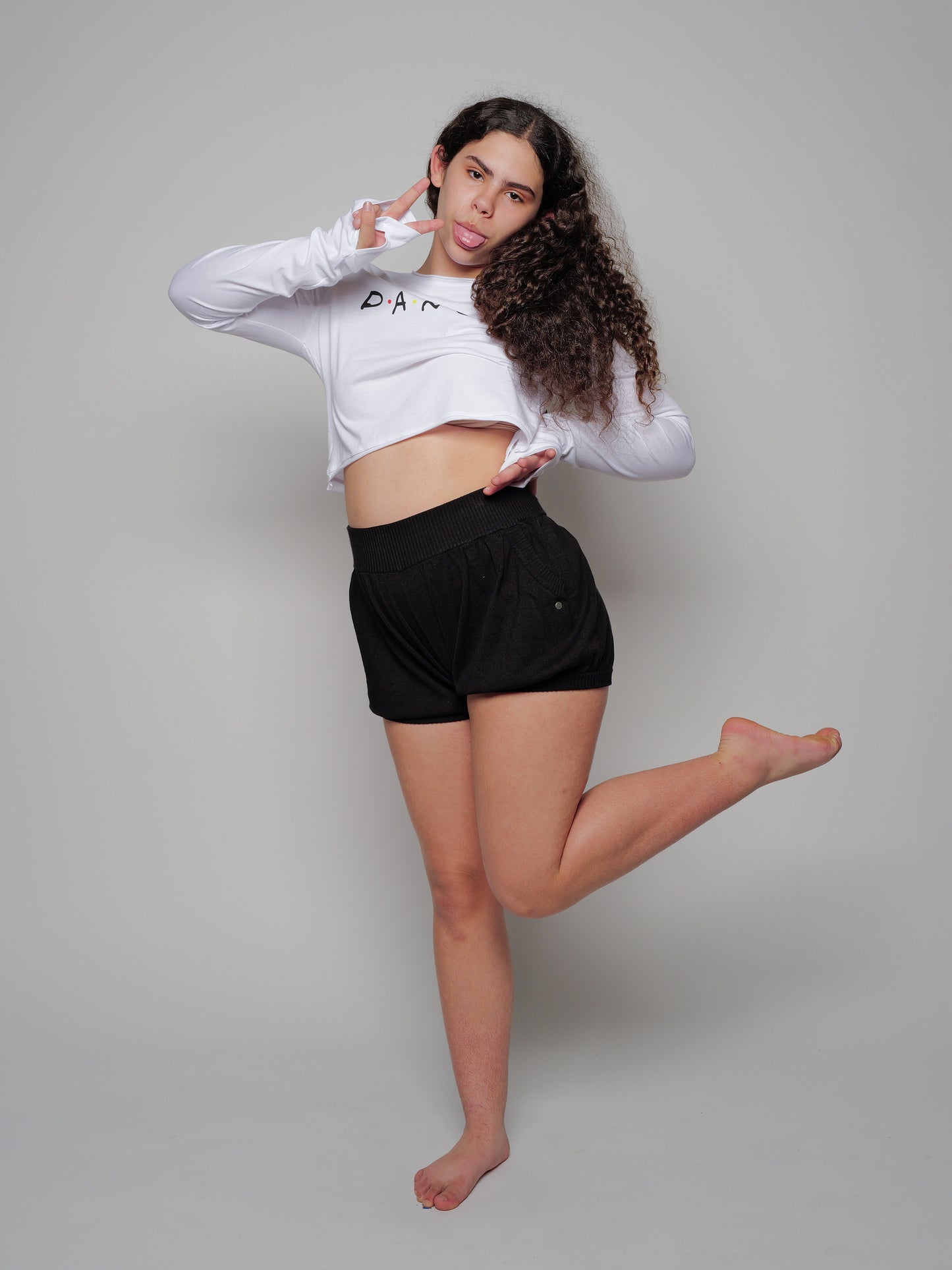 Friends Dancer Crop Long Sleeve Tee