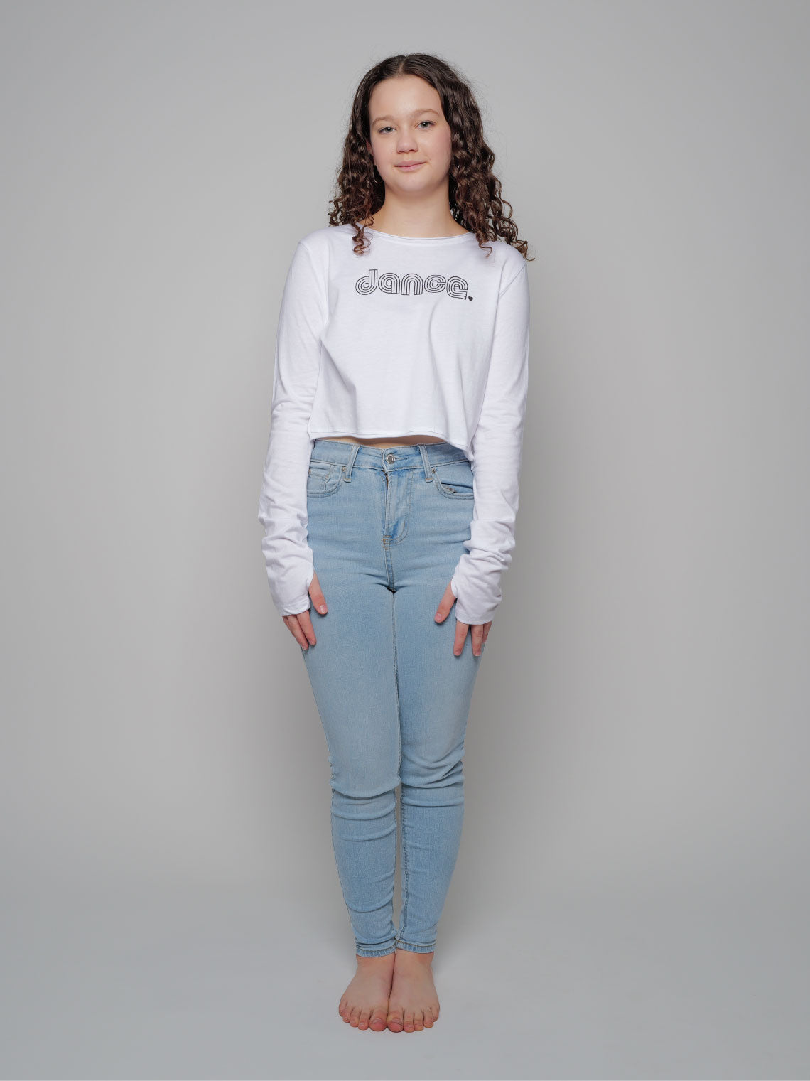 Crop Long Sleeve Tee, Black