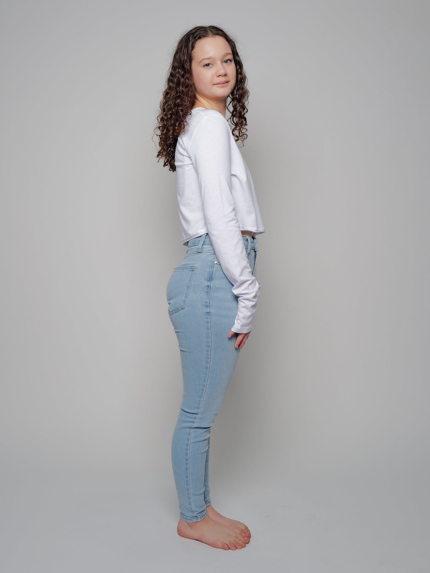 Crop Long Sleeve Tee, Black