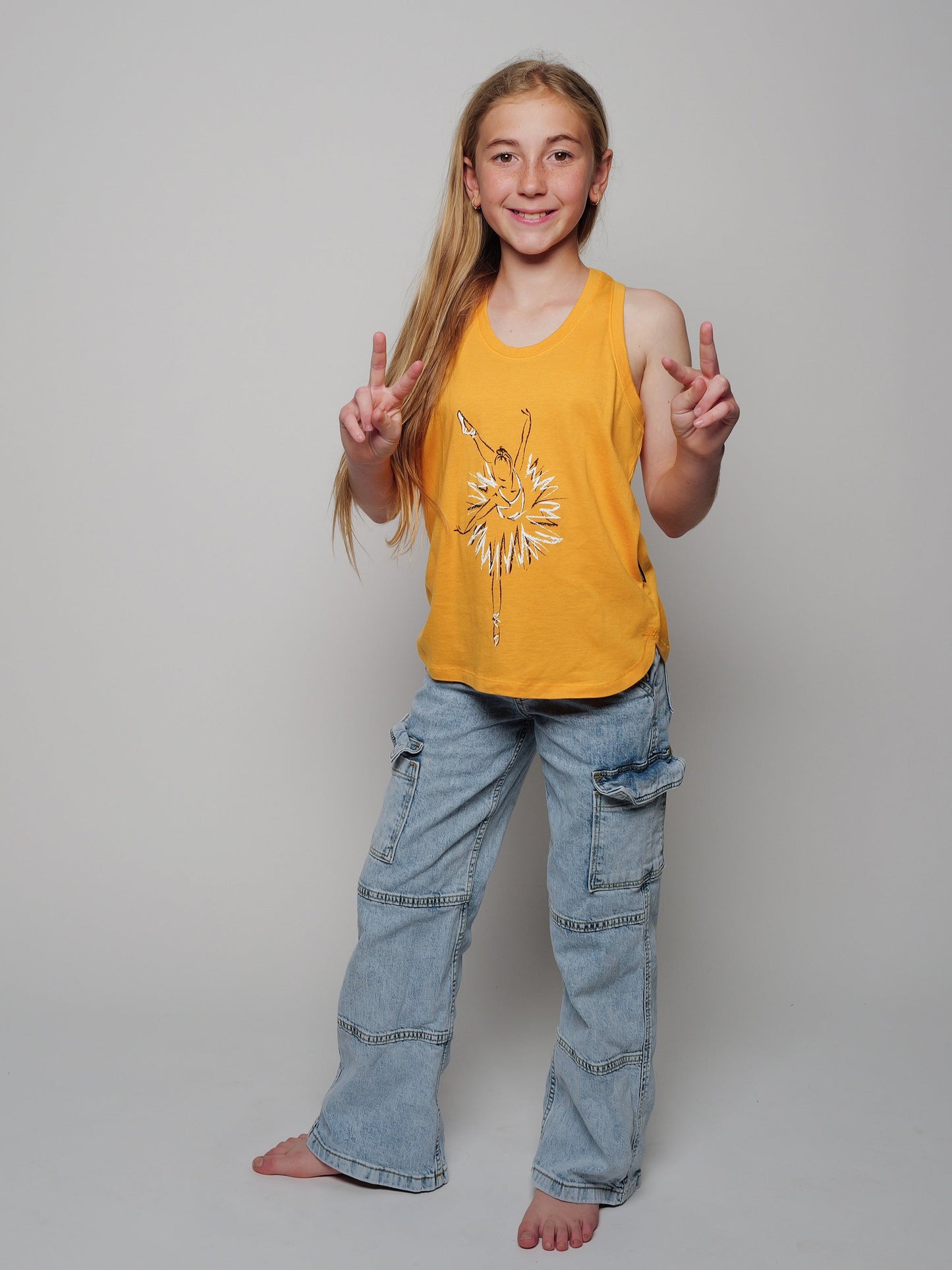 Chalk Ballerina Youth Racerback Tank