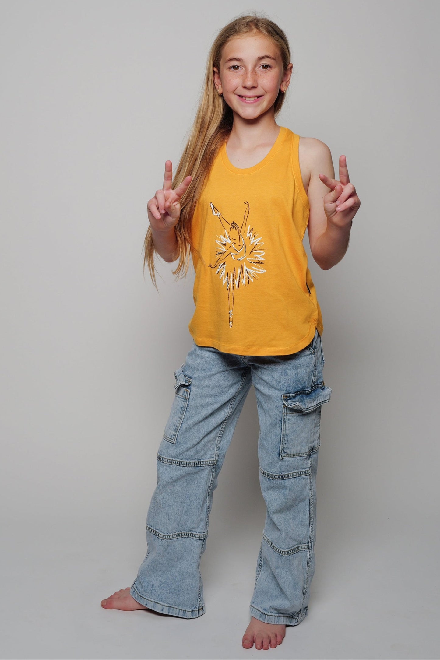 Chalk Ballerina Youth Racerback Tank