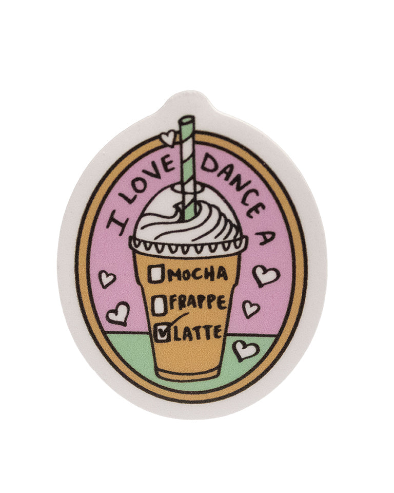 Latte Water Bottle Sticker