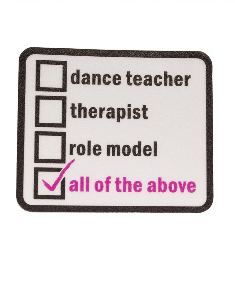 Dance Teacher Therapist water bottle sticker