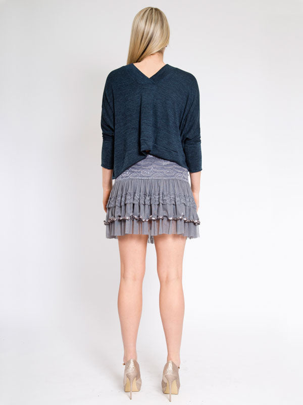 Double V Sweater, Deep Blue