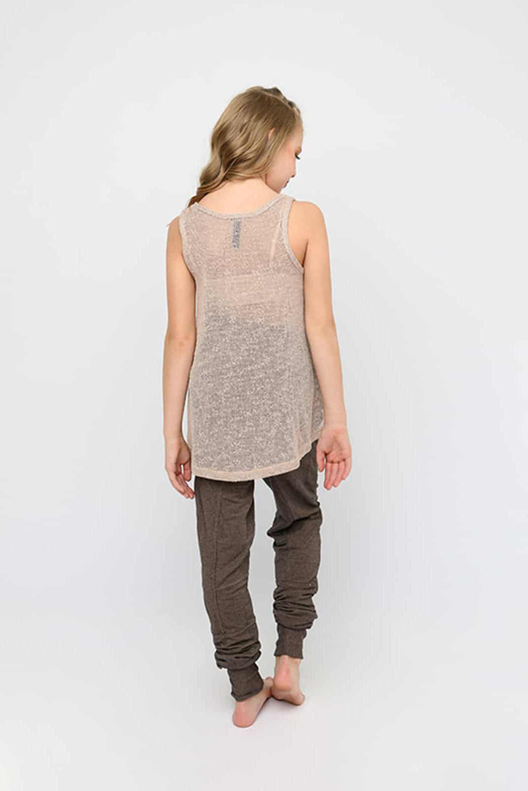 Youth Tiny Pocket Tank, Oatmeal
