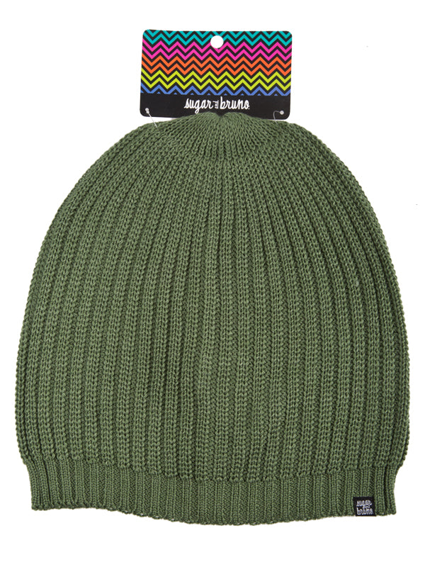 Slouchy Knit Beanie, Moss