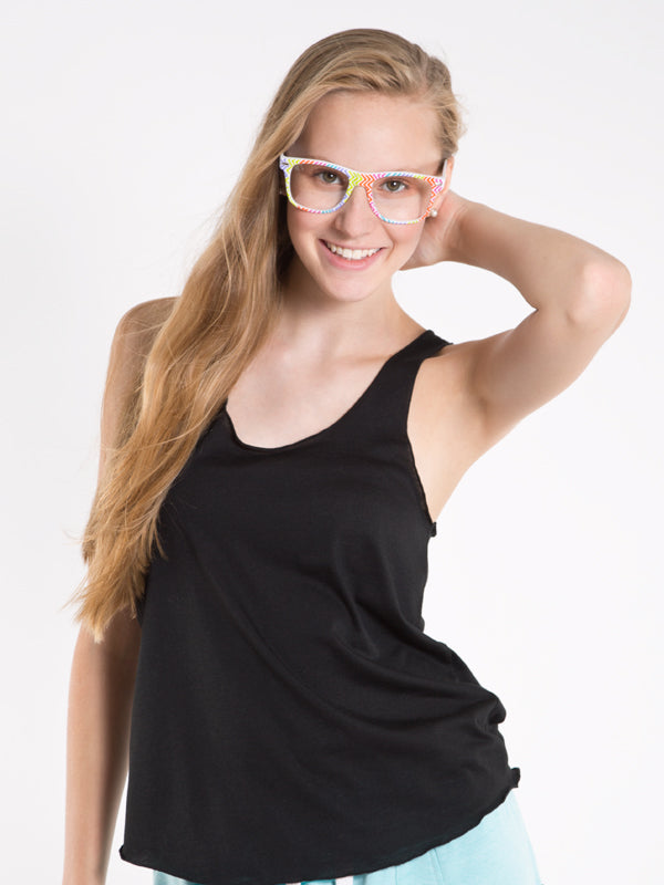 Chevron Sunglasses with Clear Lenses