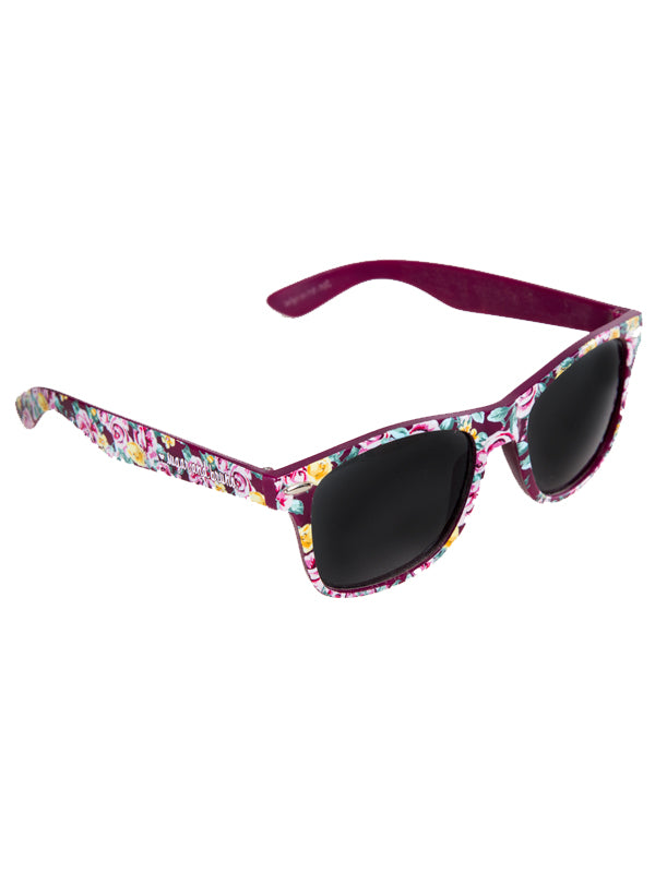 Floral Sunglasses with Black Lenses