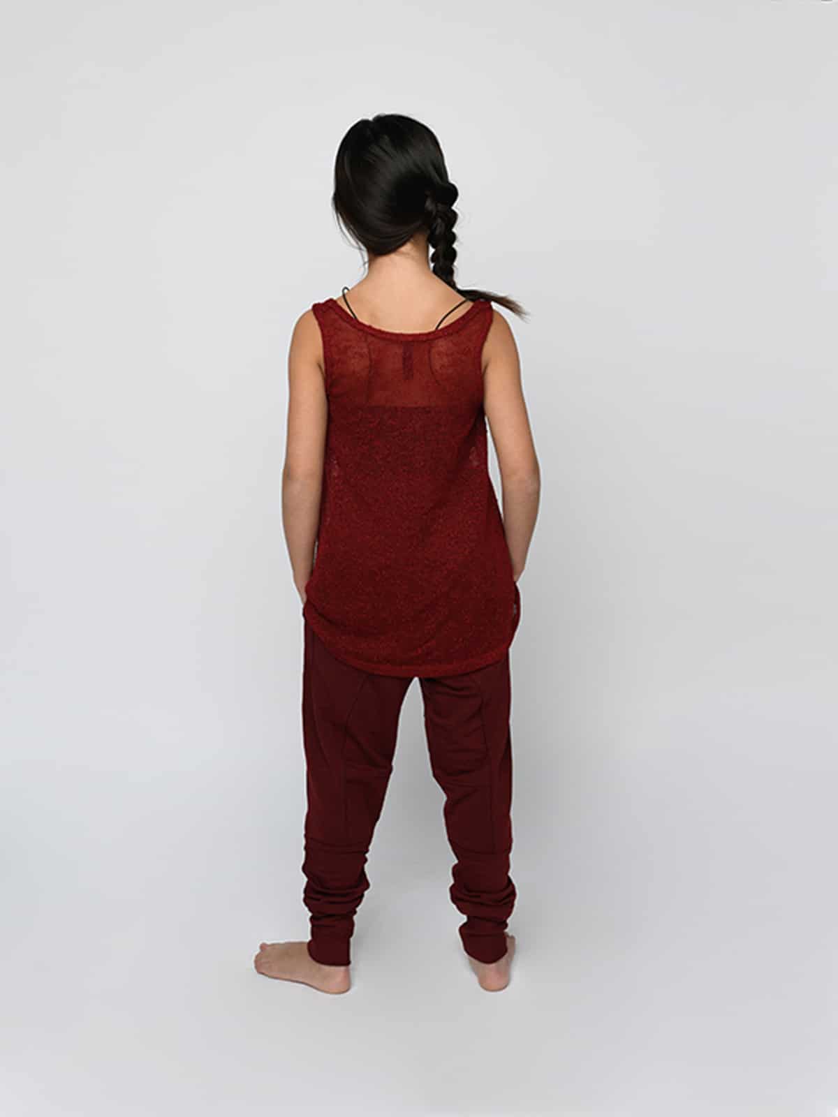 Youth Tiny Pocket Tank, Burgundy