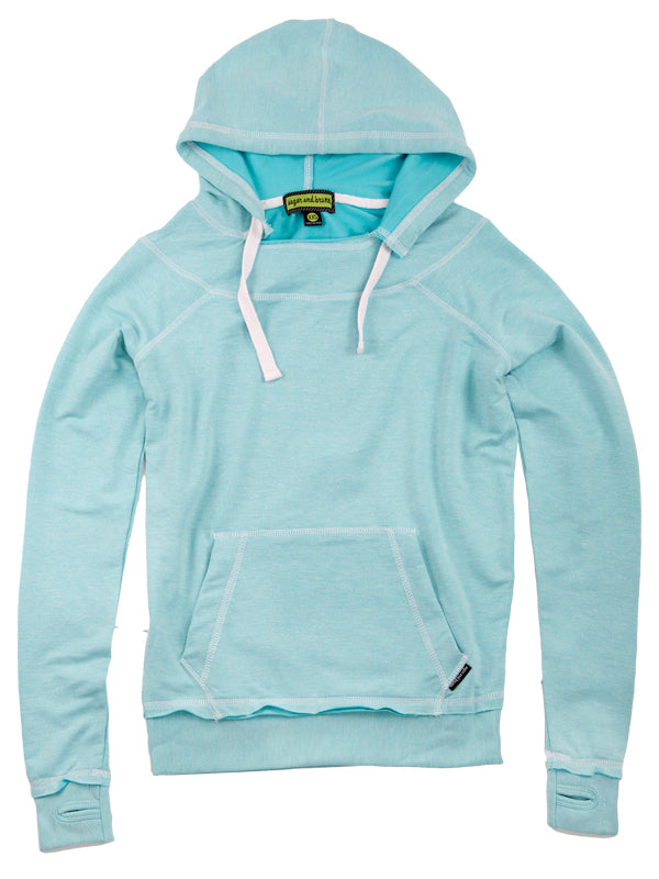 Super Terry Distressed Hoodie, Aqua