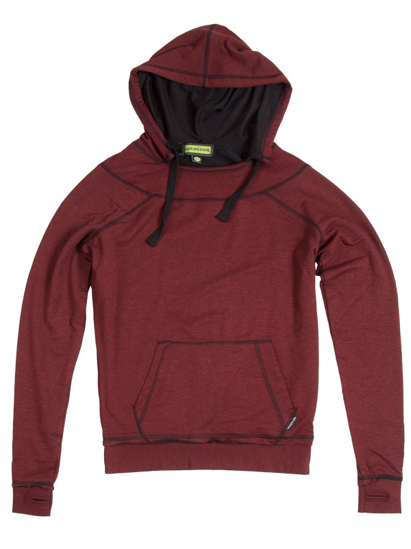 Super Terry Distressed Hoodie, Burgundy
