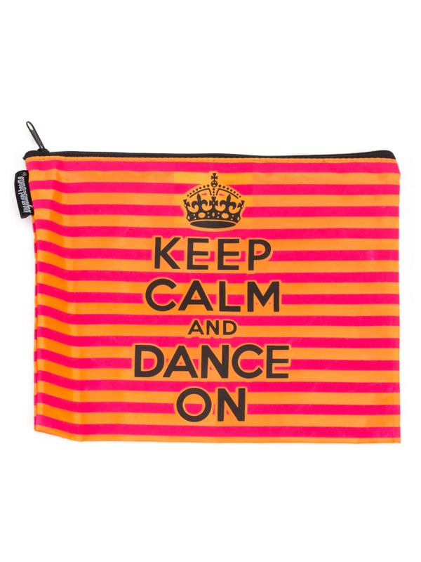 Keep Calm Kiss & Make-Up Bag, Orange & Pink