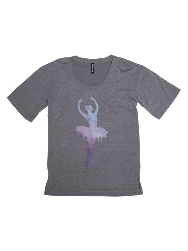 Watercolor Ballerina Oversized Tee