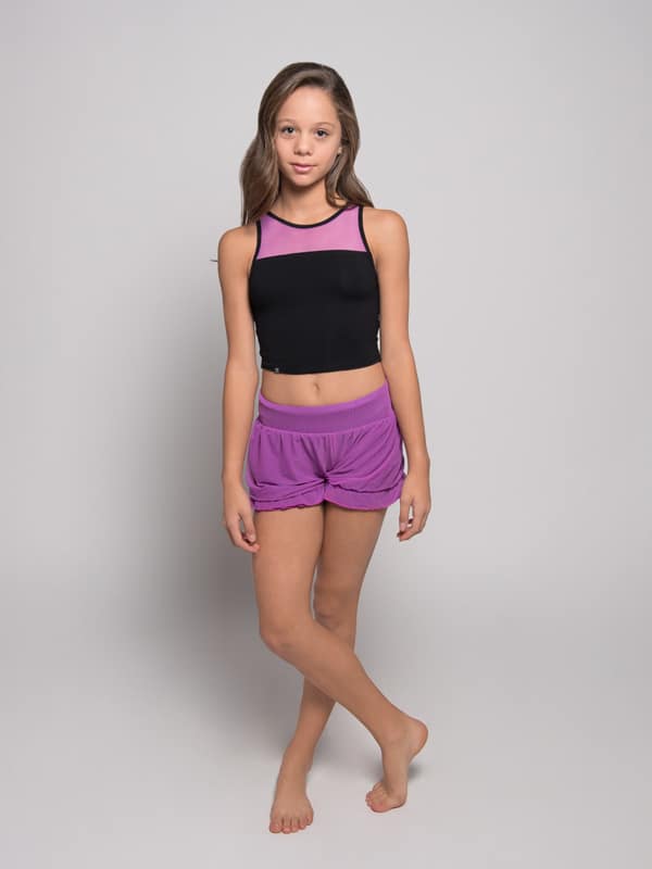 Stretchy Mesh Youth Top, Orchid