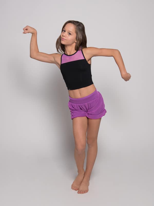 Stretchy Mesh Youth Top, Orchid