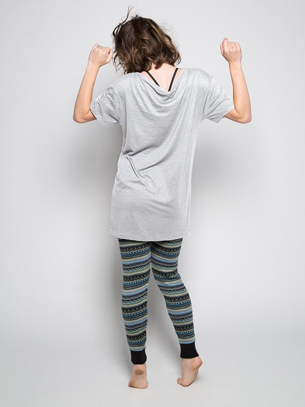 Kayla Long Tie Tee, White Marble
