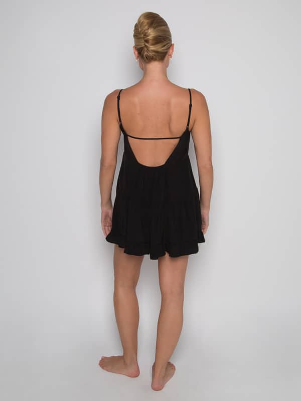 Black Boho Dress: Casual Fancy G Dress in Black by Gina Pero for Sugar and Bruno Apparel in Indianapolis, IN