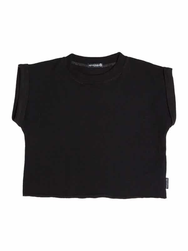 Black Crop Top: Boss Crop in Black by Sugar and Bruno Apparel in Indianapolis, IN