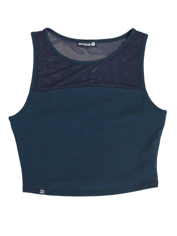 Stretchy Mesh Youth Top, Navy