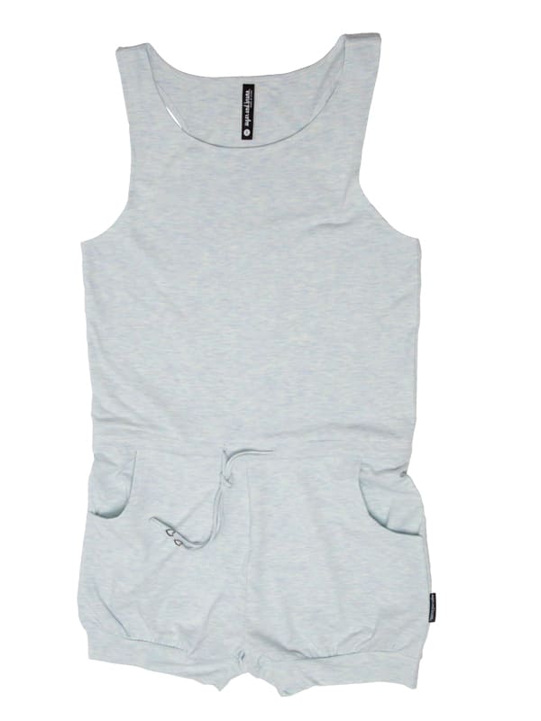 Blue Shorts Romper: Lightweight Romper in Sky by Sugar and Bruno Apparel in Indianapolis, IN