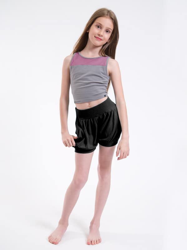 Purple Dance Crop Top: Stretchy Mesh Crop in Violet by Sugar and Bruno Apparel in Indianapolis, IN