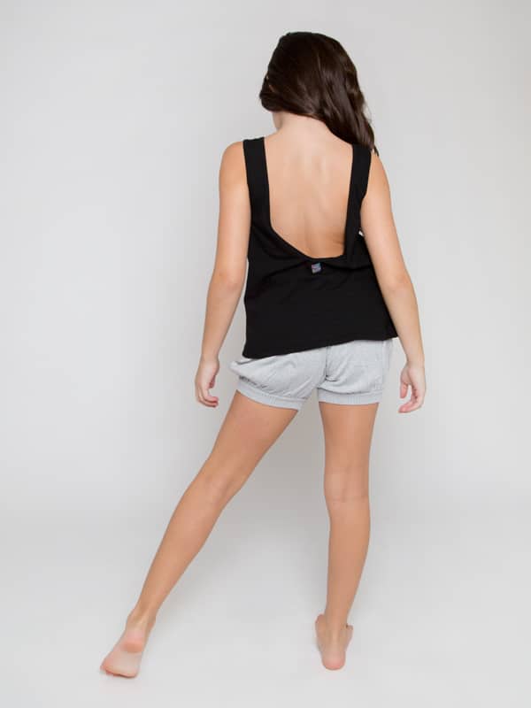 Black Youth Low Back Tank