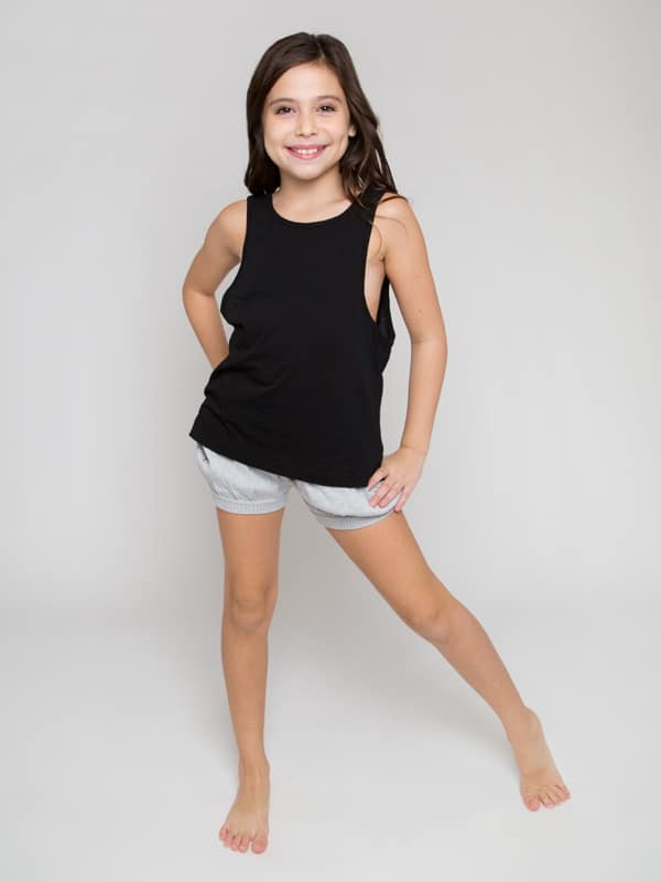 Black Youth Low Back Tank