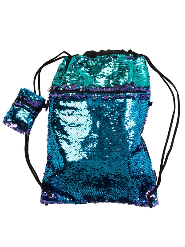 Purple Sequin Backpack: Mermaid Bag in Purple by Sugar and Bruno Apparel in Indianapolis, IN