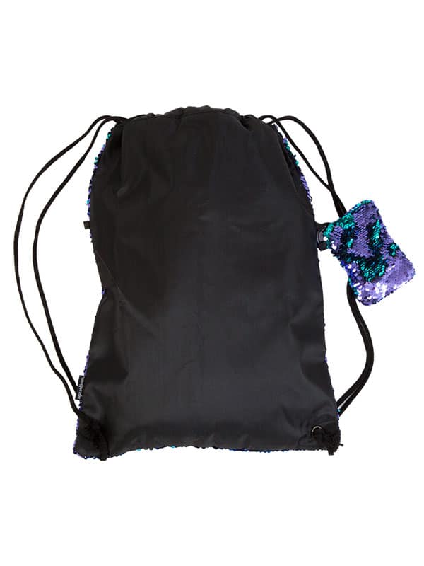 Purple Sequin Backpack: Mermaid Bag in Purple by Sugar and Bruno Apparel in Indianapolis, IN