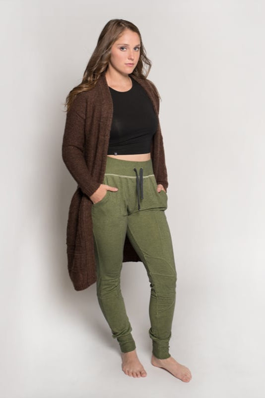Brown Cardigan: The Sophia Sweater in Brown by Sugar and Bruno Apparel in Indianapolis, IN