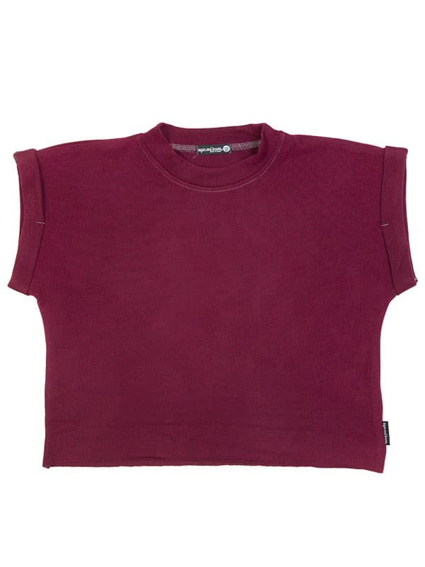 Burgundy Crop Top: Boss Crop in Burgundy by Sugar and Bruno Apparel in Indianapolis, IN