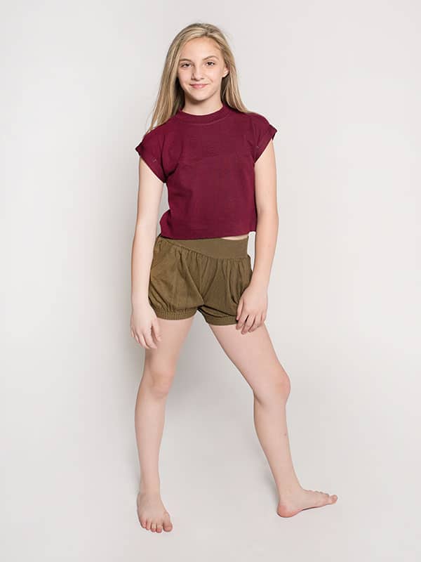 Youth Boss Crop, Burgundy