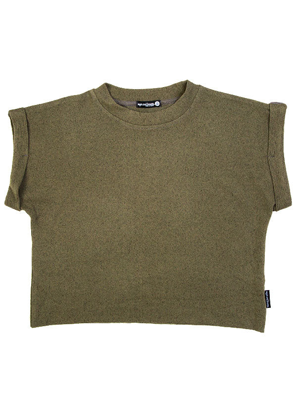 Green Crop Top: Boss Crop in Sage by Sugar and Bruno Apparel in Indianapolis, IN