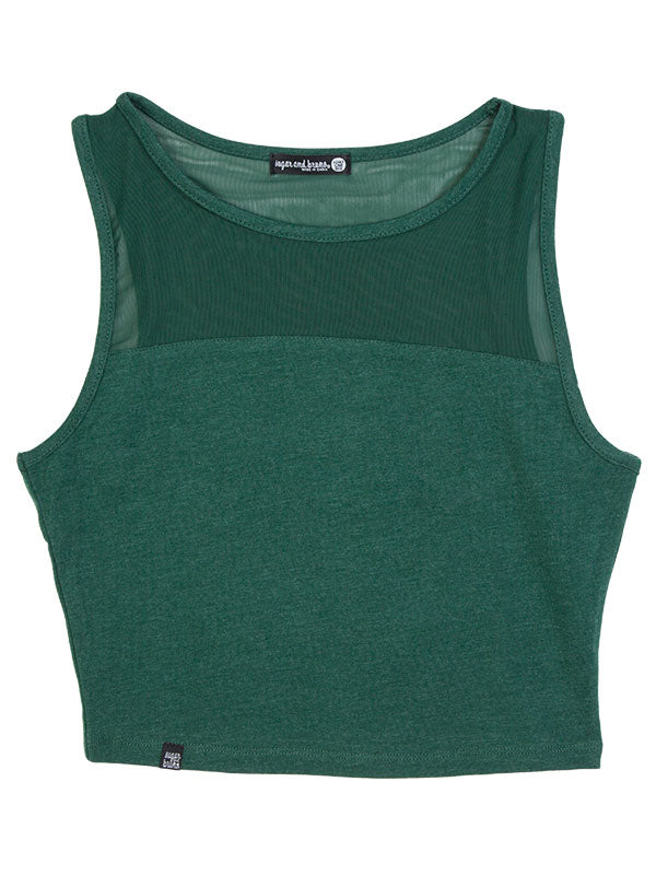 Stretchy Mesh Top, Spruce Green