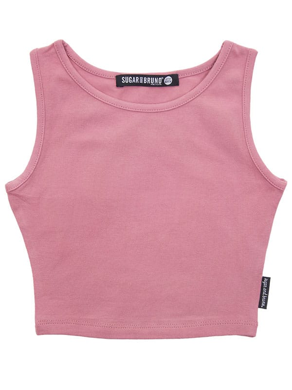 Itty Bitty High Neck Tank, Dusty Rose