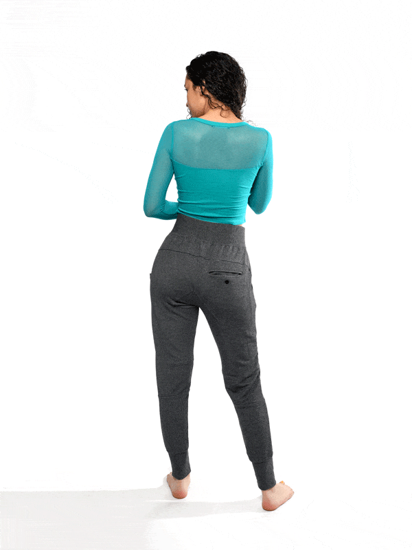 Long Sleeve Stretchy Mesh Top, Lagoon