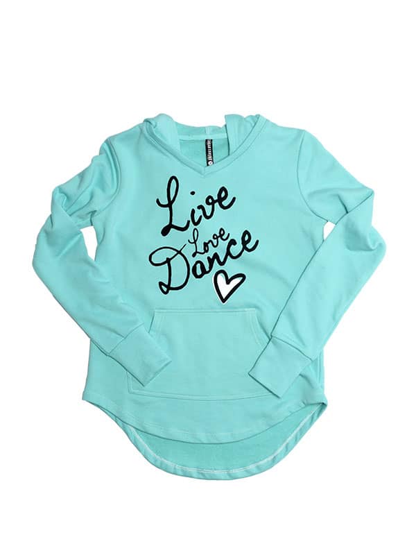 Live Love Dance - 365 French Terry Hoodie, Aqua