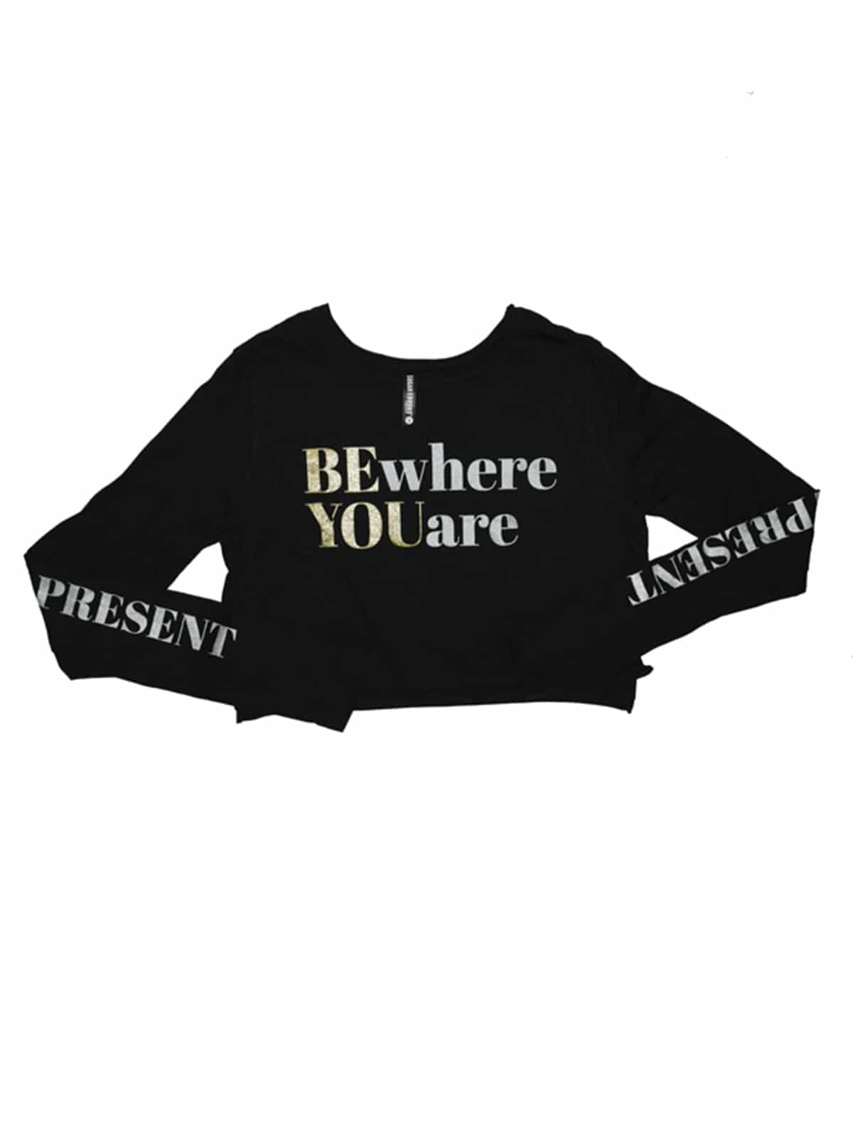 Be Present Youth Crop Long Sleeve Tee