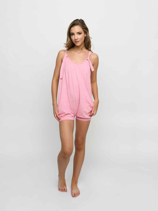 The Bubble Romper, Heathered Pink