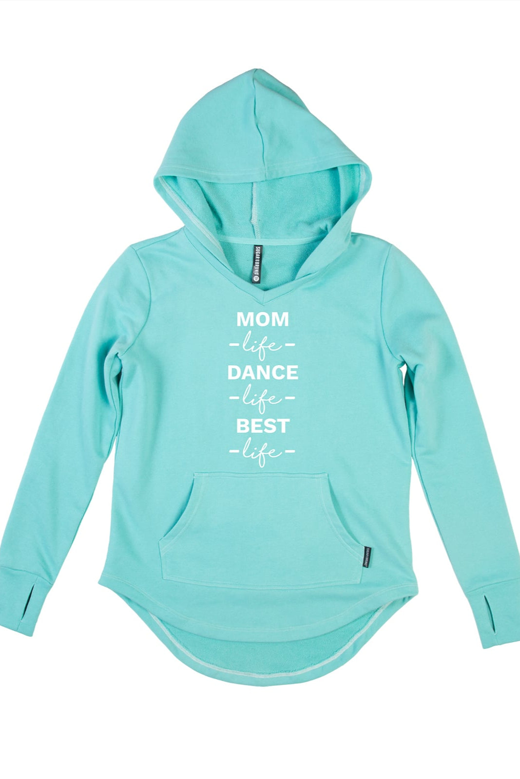 Mom Life 365 French Terry Hoodie, Aqua