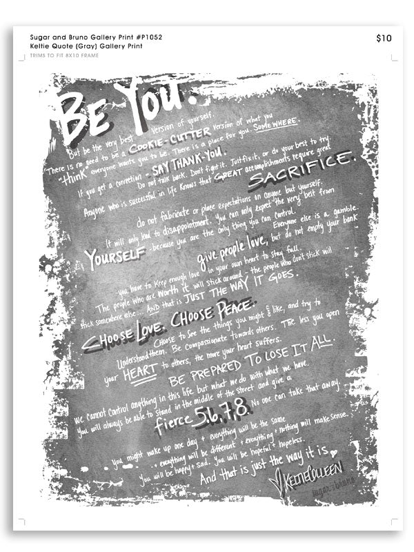 Keltie Quote (Gray) Gallery Print