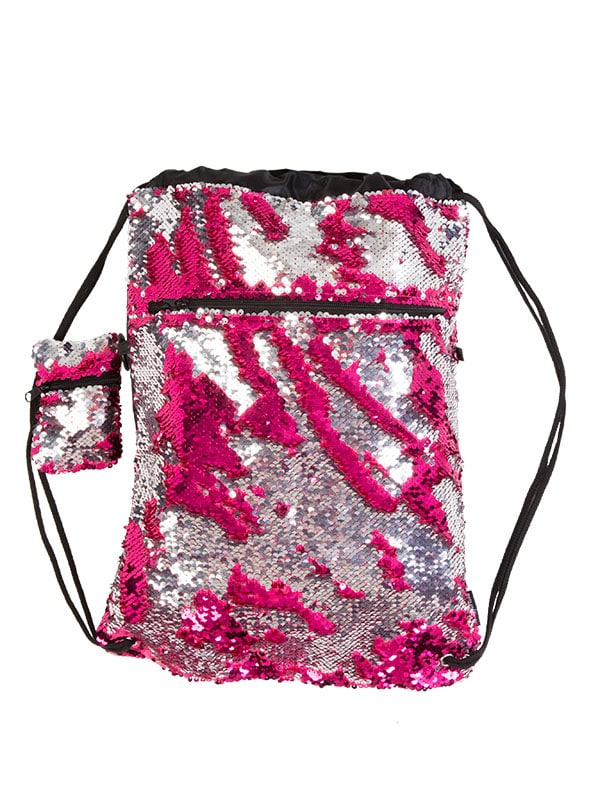 Pink Sequin Backpack: Mermaid Bag in Pink by Sugar and Bruno Apparel in Indianapolis, IN