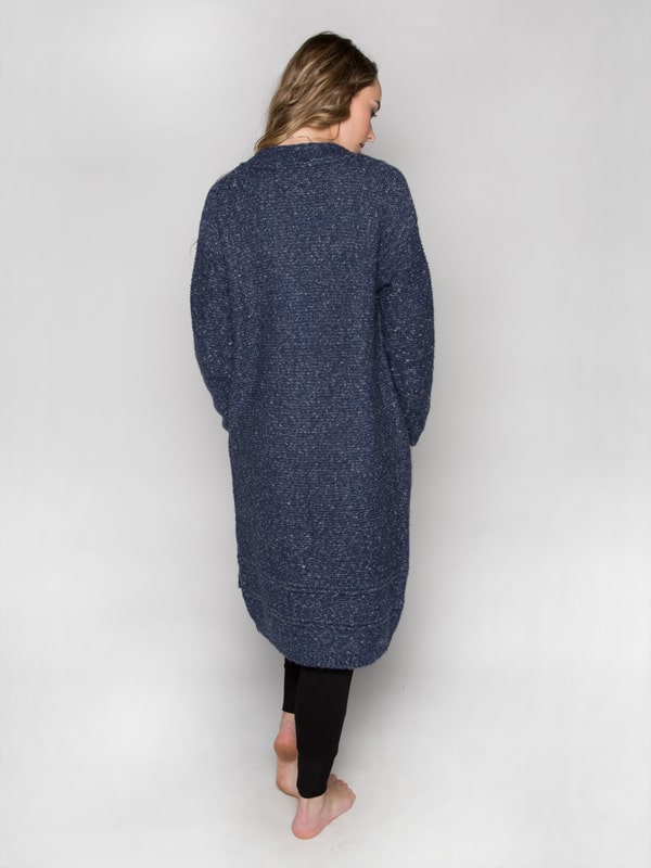 Blue Cardigan: The Sophia Sweater in Denim Blue by Sugar and Bruno Apparel in Indianapolis, IN
