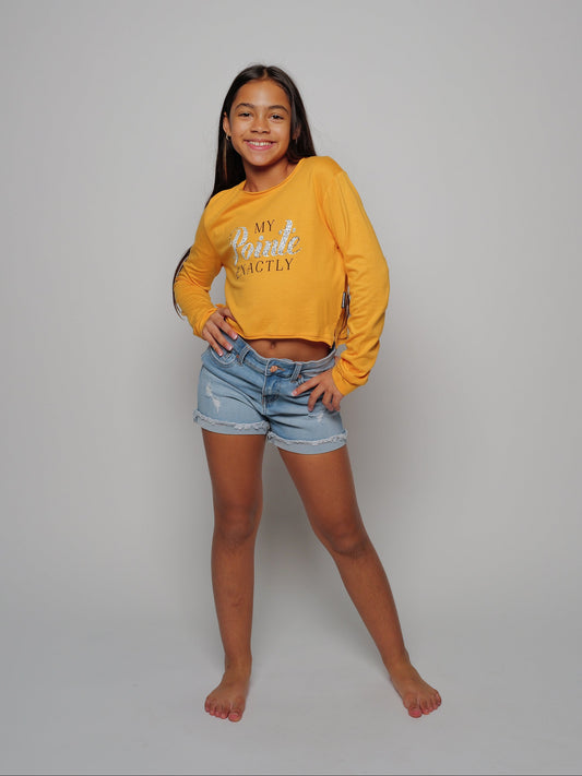 My Pointe Exactly Youth Long Sleeve Crop